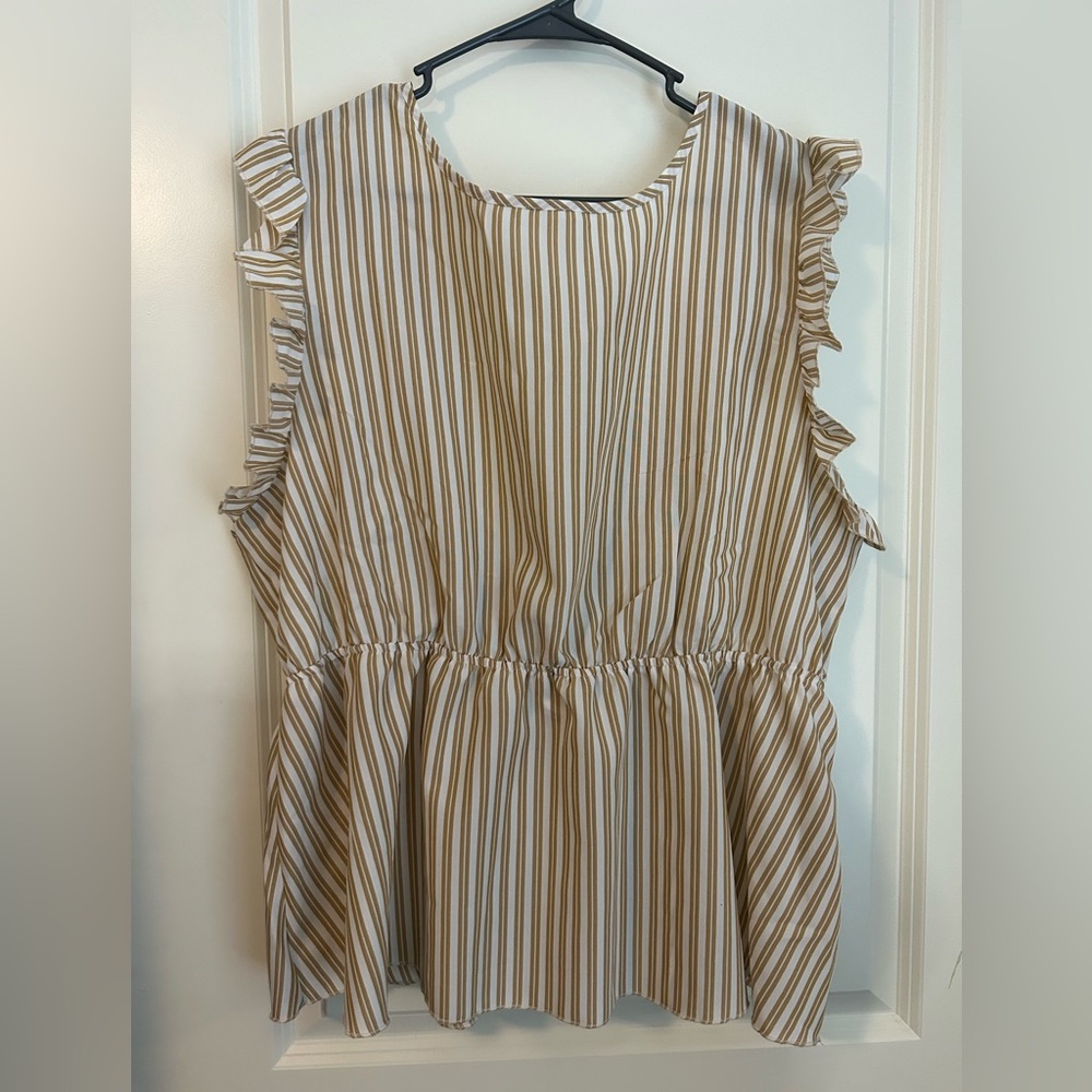 Shein Open Back Striped Top